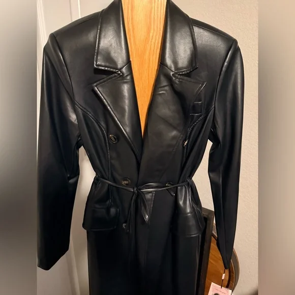 Avec Les Filles Black Leather Jacket - Picture 2 of 5